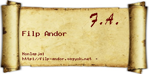 Filp Andor névjegykártya